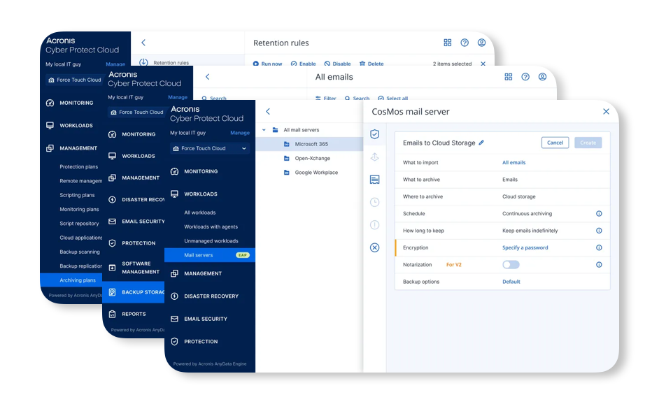 Acronis Dashboard